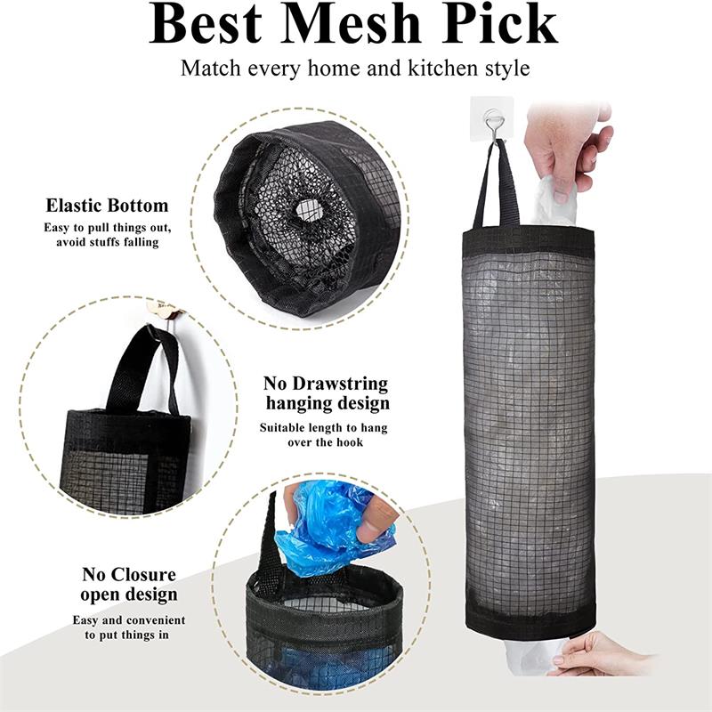 🛍️ 50% OFF! 50K+ sold! Plastic bag organizer – hanging design, breathable mesh, holds bags & even veggies! ♻️🧺