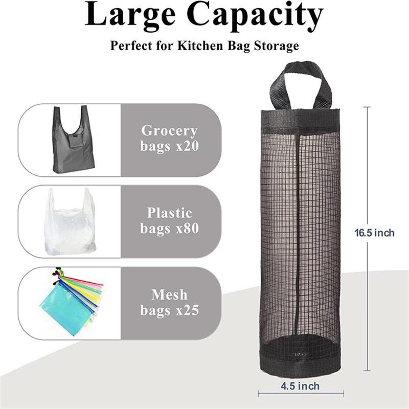 🛍️ 50% OFF! 50K+ sold! Plastic bag organizer – hanging design, breathable mesh, holds bags & even veggies! ♻️🧺