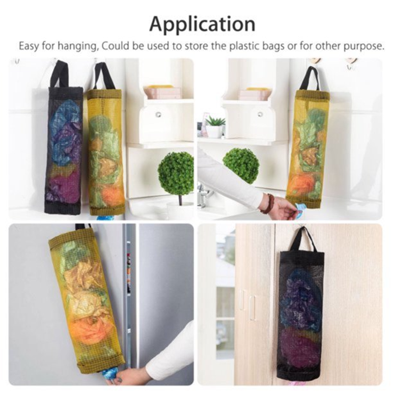 🛍️ 50% OFF! 50K+ sold! Plastic bag organizer – hanging design, breathable mesh, holds bags & even veggies! ♻️🧺