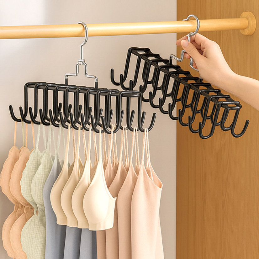 Lingerie Hanger for Strapless Items — Multifunctional Double-Hook Holder for Camisoles