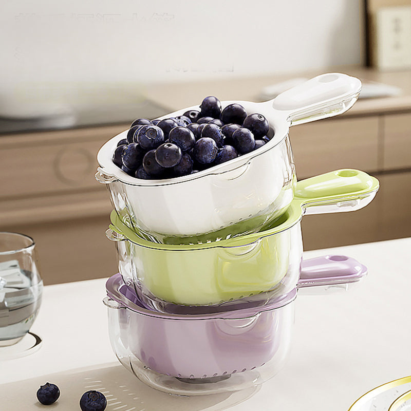 ✨Half Price Offer – Final Day⌛Multi-function Handheld Dual-Layer Draining Basket