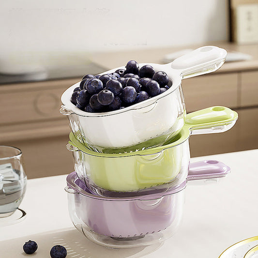 ✨Half Price Offer – Final Day⌛Multi-function Handheld Dual-Layer Draining Basket