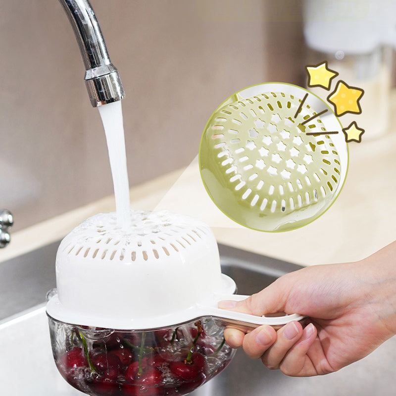 ✨Half Price Offer – Final Day⌛Multi-function Handheld Dual-Layer Draining Basket