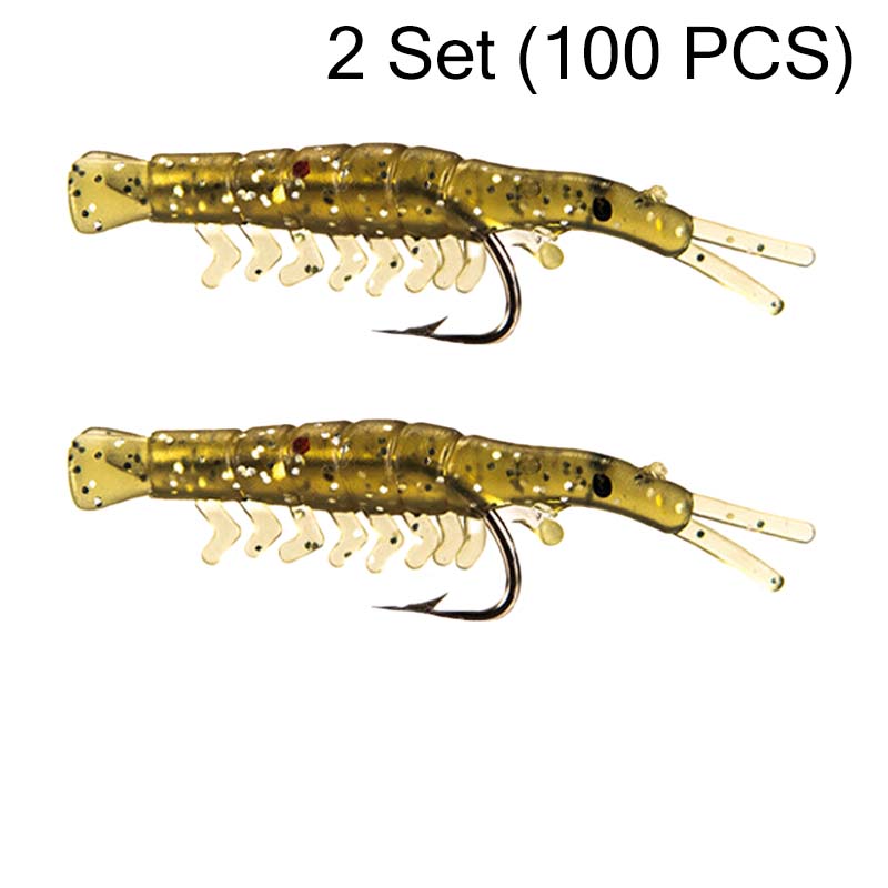 🥳2026 HOT SALE🥳💞50K+ SOLD!🐟💪 50% OFF! 50PCS Soft Shrimp Lures – Realistic texture, sharp hidden hooks. Works in rivers, lakes & sea. No more missed strikes! 🏆🎣