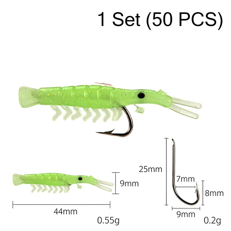 🥳2026 HOT SALE🥳💞50K+ SOLD!🐟💪 50% OFF! 50PCS Soft Shrimp Lures – Realistic texture, sharp hidden hooks. Works in rivers, lakes & sea. No more missed strikes! 🏆🎣