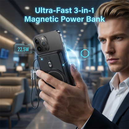 🥳2026 BESTSELLER🥳 Magnetic Power Bank – 3-in-1 with Built-in Lanyard Cable – Fast Charging, Secure Snap – 10000mAh/20000mAh! 🛡️💨