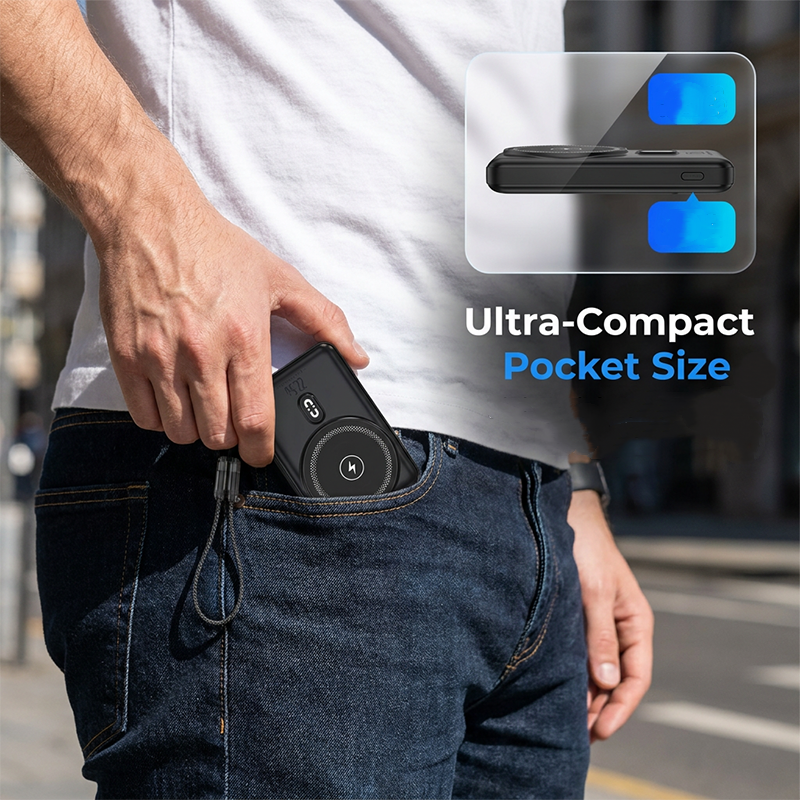 🥳2026 BESTSELLER🥳 Magnetic Power Bank – 3-in-1 with Built-in Lanyard Cable – Fast Charging, Secure Snap – 10000mAh/20000mAh! 🛡️💨