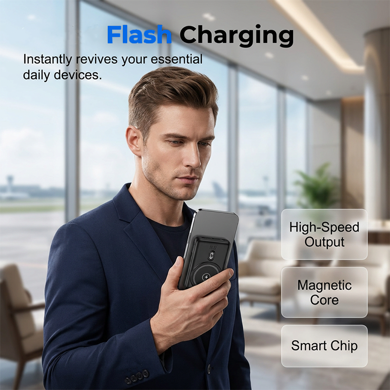 🥳2026 BESTSELLER🥳 Magnetic Power Bank – 3-in-1 with Built-in Lanyard Cable – Fast Charging, Secure Snap – 10000mAh/20000mAh! 🛡️💨