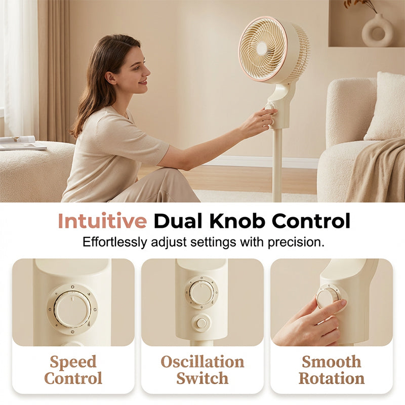 3D Oscillating Air Circulator Standing Fan