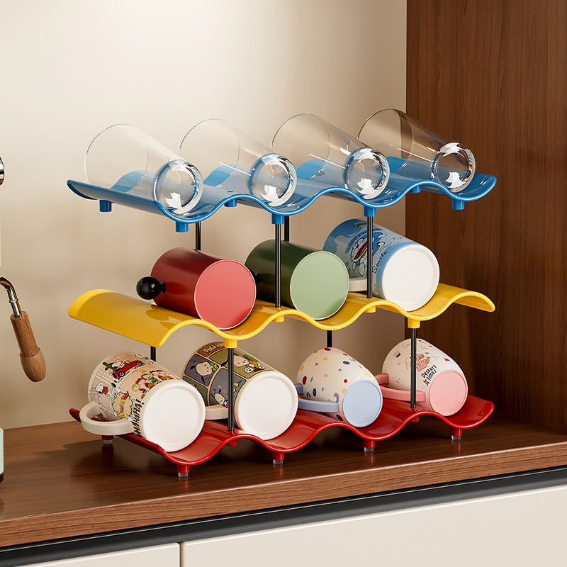 Multi-Tier Wave-Shaped Cup Organizer