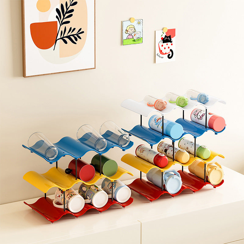 Multi-Tier Wave-Shaped Cup Organizer