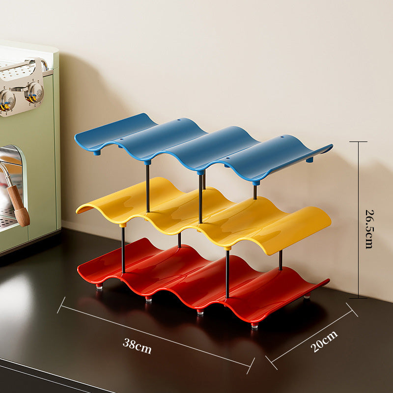 Multi-Tier Wave-Shaped Cup Organizer