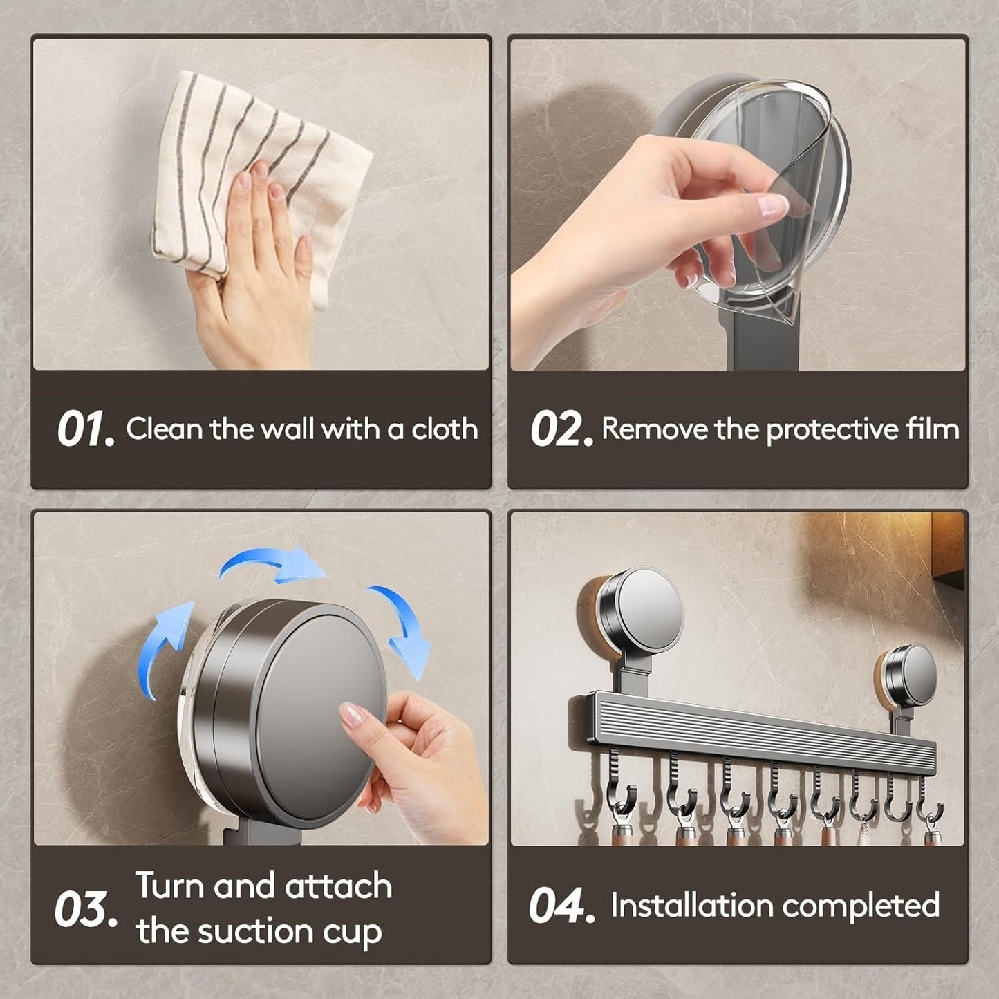 Multifunctional Suction Cup Kitchen Wall Hooks