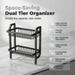 Slim Wall-Mounted Spice Organizer Drill-Free Carbon Steel Kitchen Countertop Storage Rack