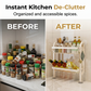 Slim Wall-Mounted Spice Organizer Drill-Free Carbon Steel Kitchen Countertop Storage Rack