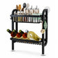 Slim Wall-Mounted Spice Organizer Drill-Free Carbon Steel Kitchen Countertop Storage Rack