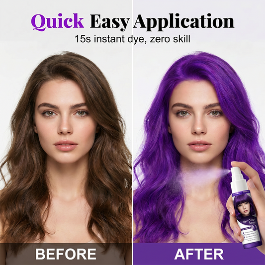 🥳2026 HOT SALE🥳💞50K+ SOLD!💨🌈 50% OFF! Temporary Hair Color Spray – Instant purple highlights, washable & gentle. No residue, no damage. Try a new look today! 🌟💜