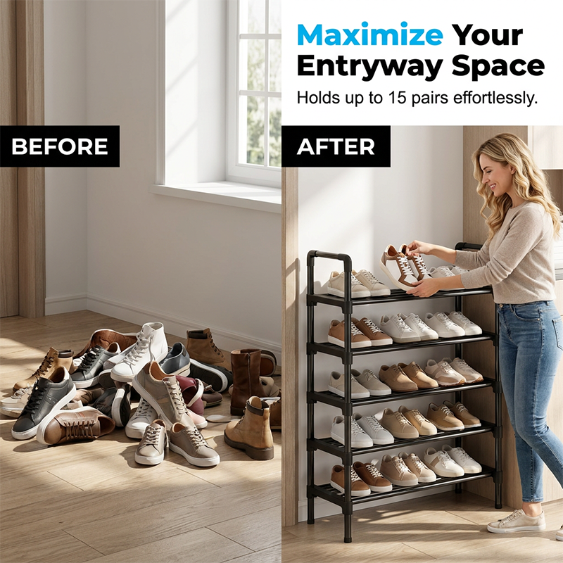 🎉 2026 Sale — Over 33,000 Sold! 👟 Multi-layer Shoe Storage Shelf – High Capacity, Tool-Free Assembly 🏠