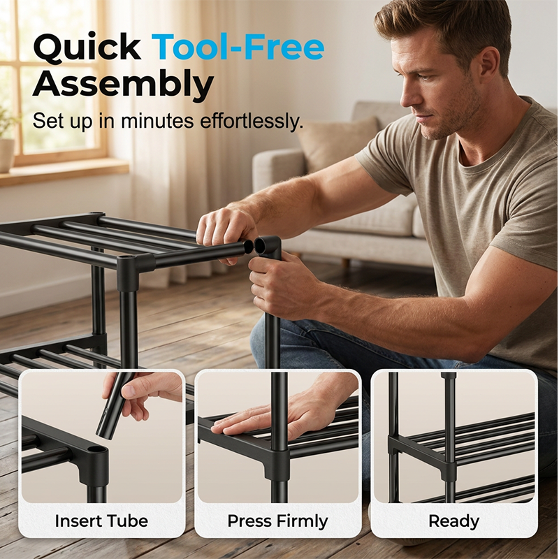 🎉 2026 Sale — Over 33,000 Sold! 👟 Multi-layer Shoe Storage Shelf – High Capacity, Tool-Free Assembly 🏠