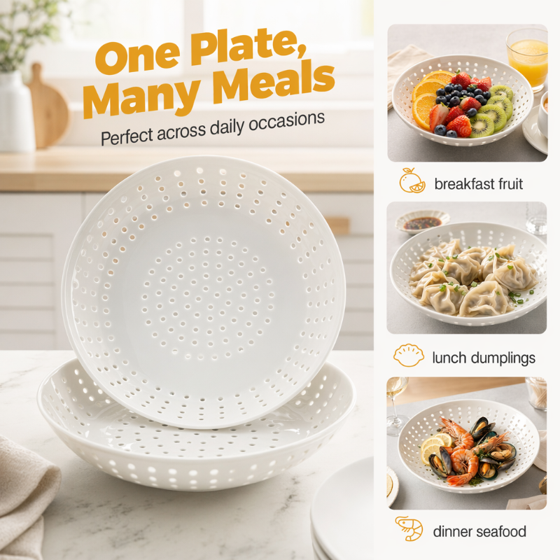 Multipurpose Ceramic Perforated Steaming Plate
