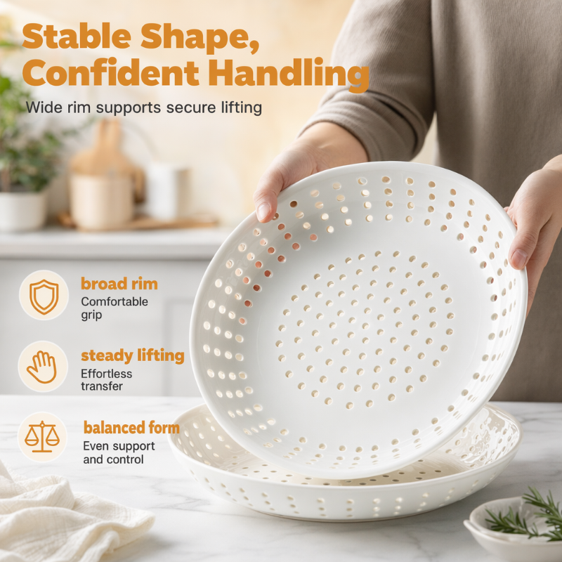 Multipurpose Ceramic Perforated Steaming Plate