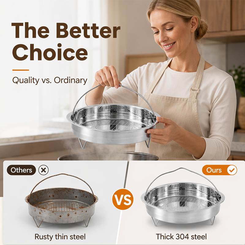 Stainless Steel Steamer Basket Insert with Handle