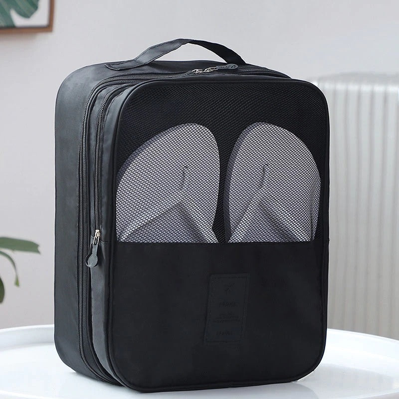 👟 Shoe storage bag – holds 1 pair sneakers + 2 pairs sandals. Oxford nylon, breathable mesh, sturdy handle. 50% OFF! 🧳✨