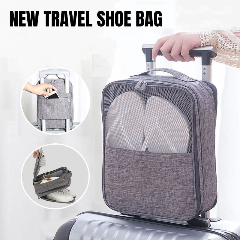 👟 Shoe storage bag – holds 1 pair sneakers + 2 pairs sandals. Oxford nylon, breathable mesh, sturdy handle. 50% OFF! 🧳✨