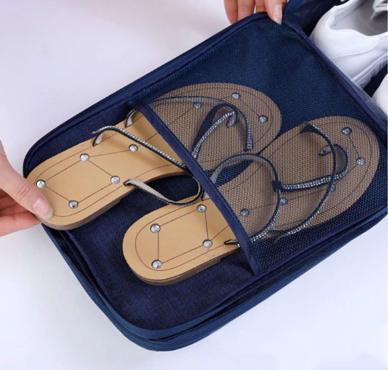 👟 Shoe storage bag – holds 1 pair sneakers + 2 pairs sandals. Oxford nylon, breathable mesh, sturdy handle. 50% OFF! 🧳✨