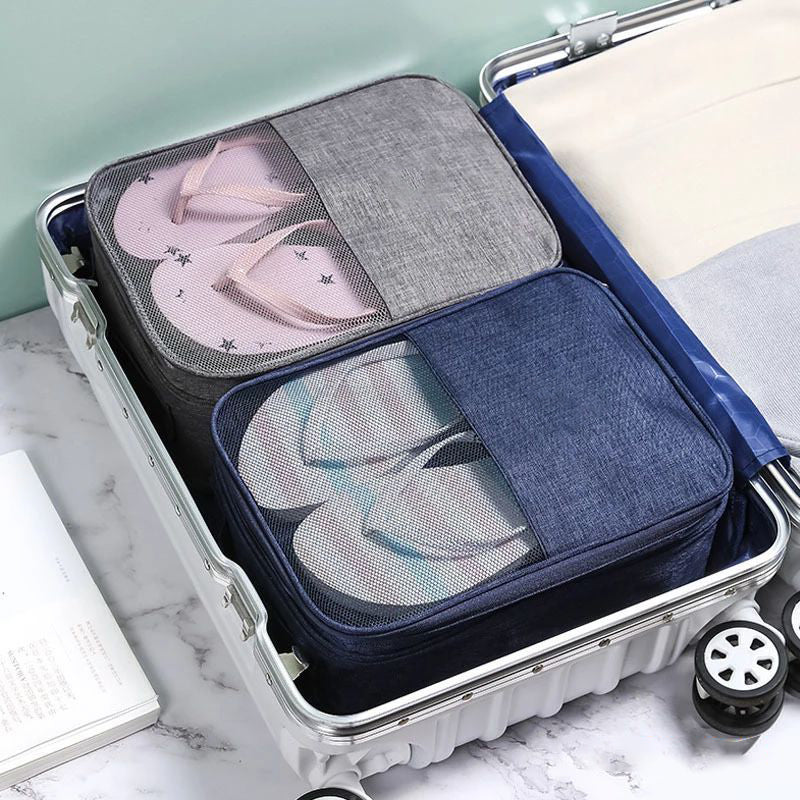 👟 Shoe storage bag – holds 1 pair sneakers + 2 pairs sandals. Oxford nylon, breathable mesh, sturdy handle. 50% OFF! 🧳✨