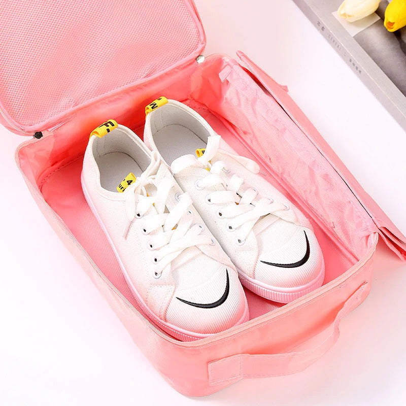 👟 Shoe storage bag – holds 1 pair sneakers + 2 pairs sandals. Oxford nylon, breathable mesh, sturdy handle. 50% OFF! 🧳✨