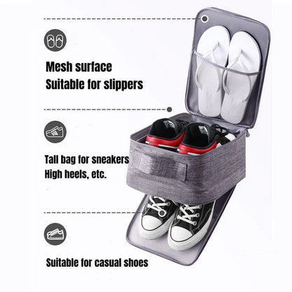 👟 Shoe storage bag – holds 1 pair sneakers + 2 pairs sandals. Oxford nylon, breathable mesh, sturdy handle. 50% OFF! 🧳✨