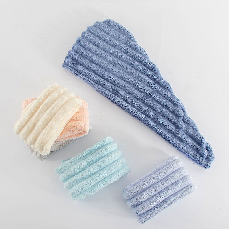 Hair Drying Towel Cap with Button