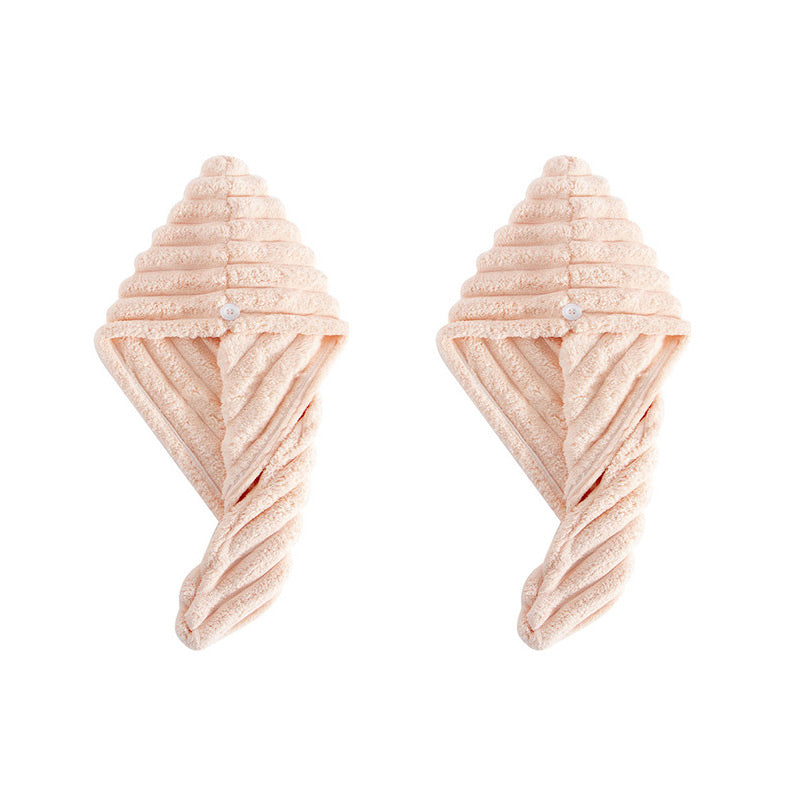 Hair Drying Towel Cap with Button