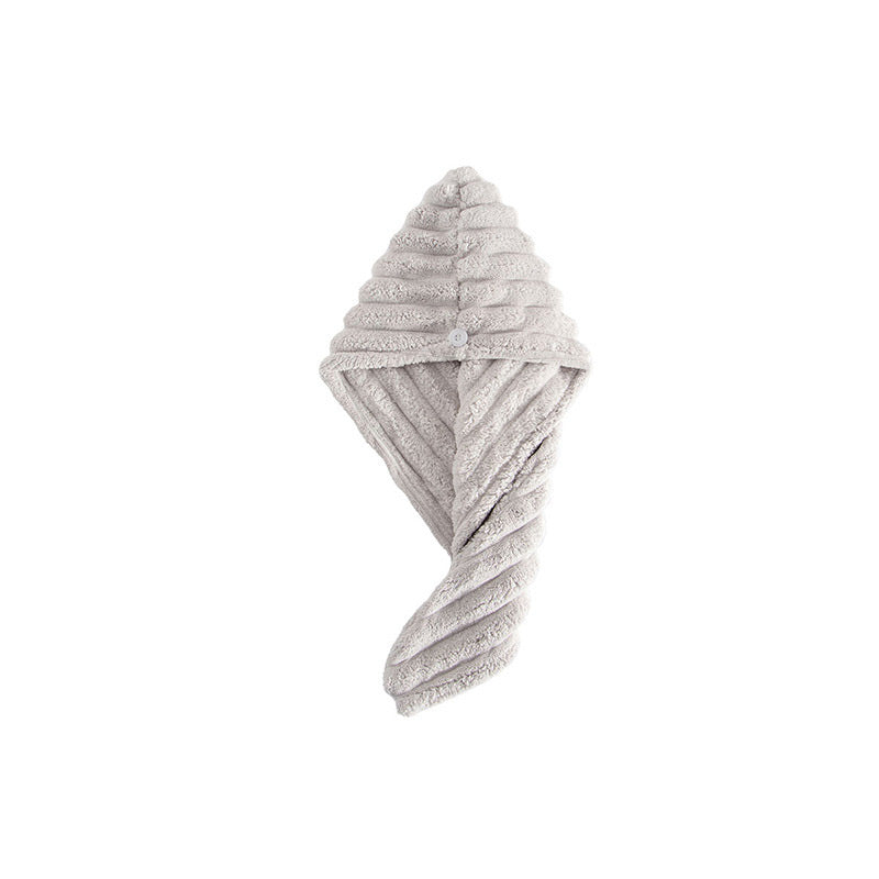 Hair Drying Towel Cap with Button