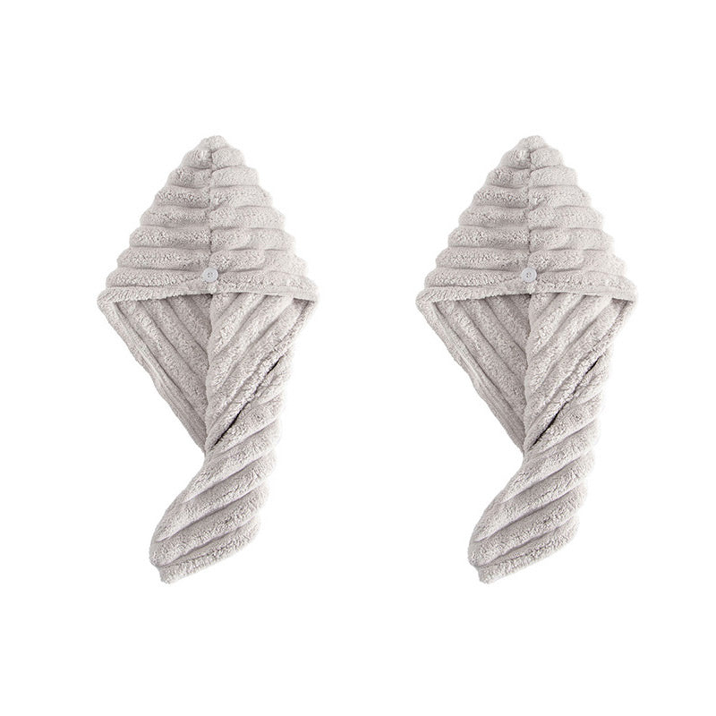 Hair Drying Towel Cap with Button