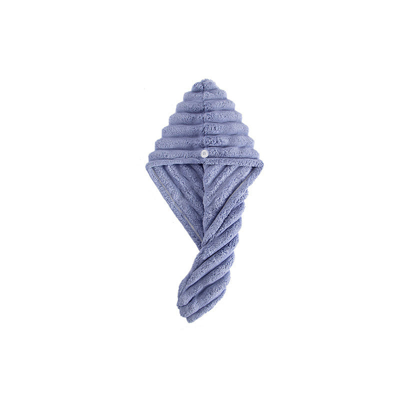 Hair Drying Towel Cap with Button
