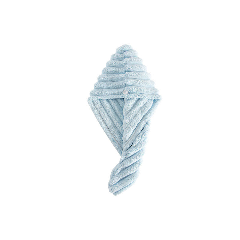Hair Drying Towel Cap with Button