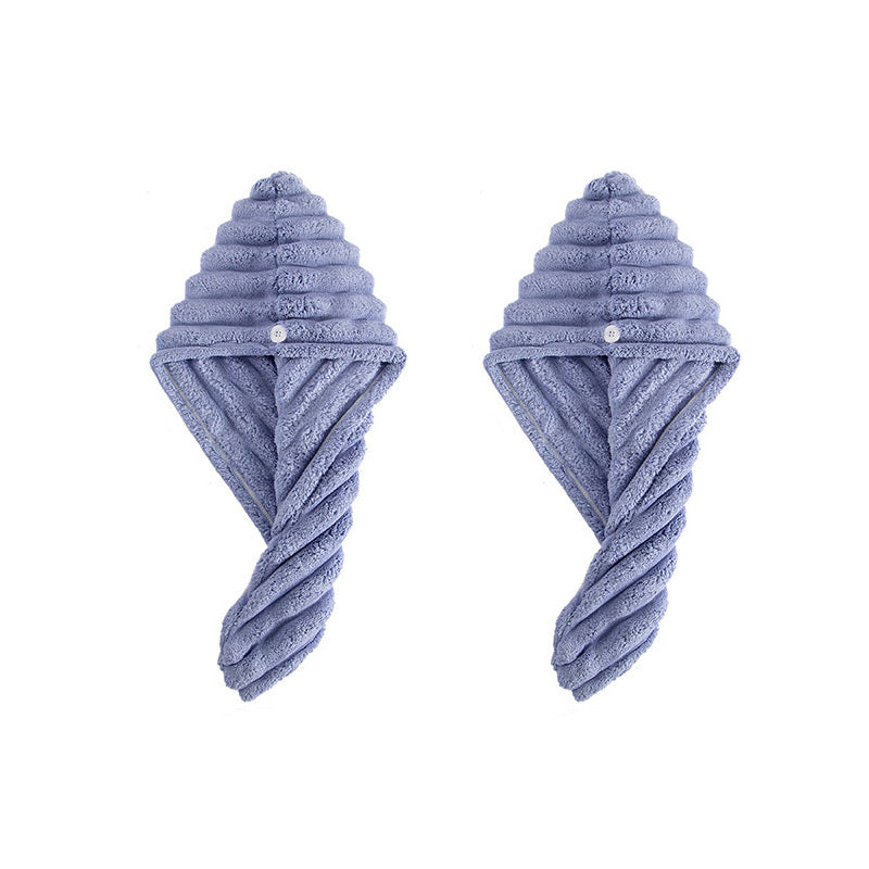 Hair Drying Towel Cap with Button