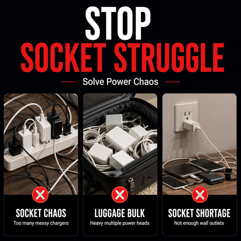 ⏳LAST DAY SALE 50% OFF !!📢4-Port USB Wall Charger – 12W Multi-Device Travel Charging Adapter