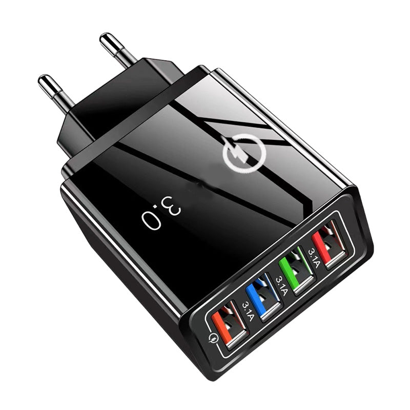 ⏳LAST DAY SALE 50% OFF !!📢4-Port USB Wall Charger – 12W Multi-Device Travel Charging Adapter