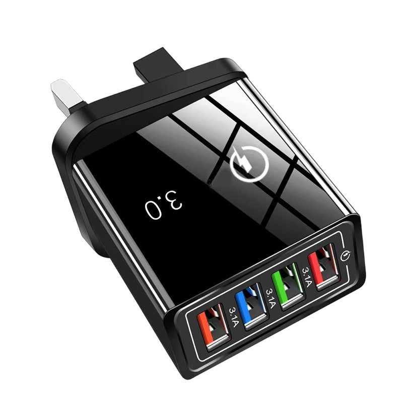 ⏳LAST DAY SALE 50% OFF !!📢4-Port USB Wall Charger – 12W Multi-Device Travel Charging Adapter