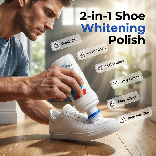 👟 50% OFF! 50K+ sold! 2-in-1 shoe whitening polish – built-in brush, restores white sneakers & leather shoes! ✨🧼