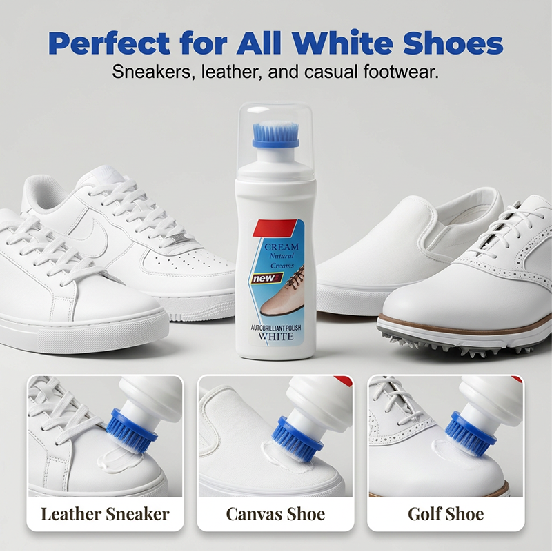 👟 50% OFF! 50K+ sold! 2-in-1 shoe whitening polish – built-in brush, restores white sneakers & leather shoes! ✨🧼