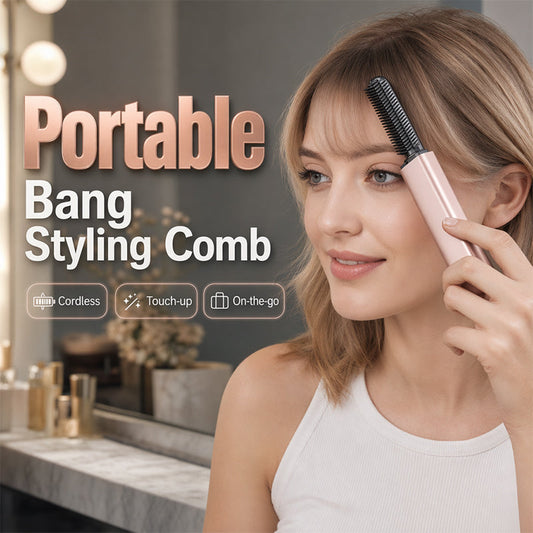 🏆 Last Day Special Price £9.99 !👩Shape hair in 3 seconds! Create gorgeous hairstyles anytime anywhere. 💁Portable Wireless Mini Bang Styling Comb