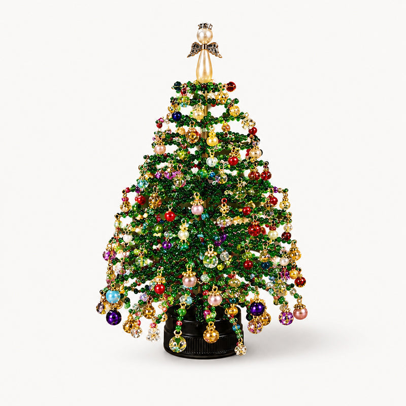 🔥Hot Sale 50% OFF🔥 Elegant Beaded Mini Christmas Tree – Collector's Holiday Decor Set, Tabletop 🎄