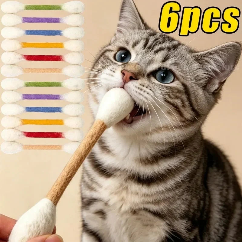 😺BORED CAT? FIX IT FAST!😺 Interactive Swab Toy – Premium Catnip, Durable Felt, Dental Care – Kicks, Chases & Pounces! 🐾