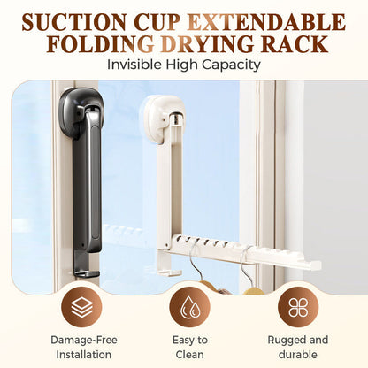 🔥Hot Sale ⚡BUY 1 GET 1 FREE💥Suction Cup Extendable Folding Drying Rack – No-Drill, Space-Saving, for Bathroom Balcony 👚
