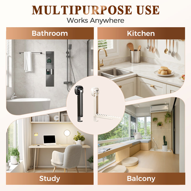 🔥Hot Sale ⚡BUY 1 GET 1 FREE💥Suction Cup Extendable Folding Drying Rack – No-Drill, Space-Saving, for Bathroom Balcony 👚