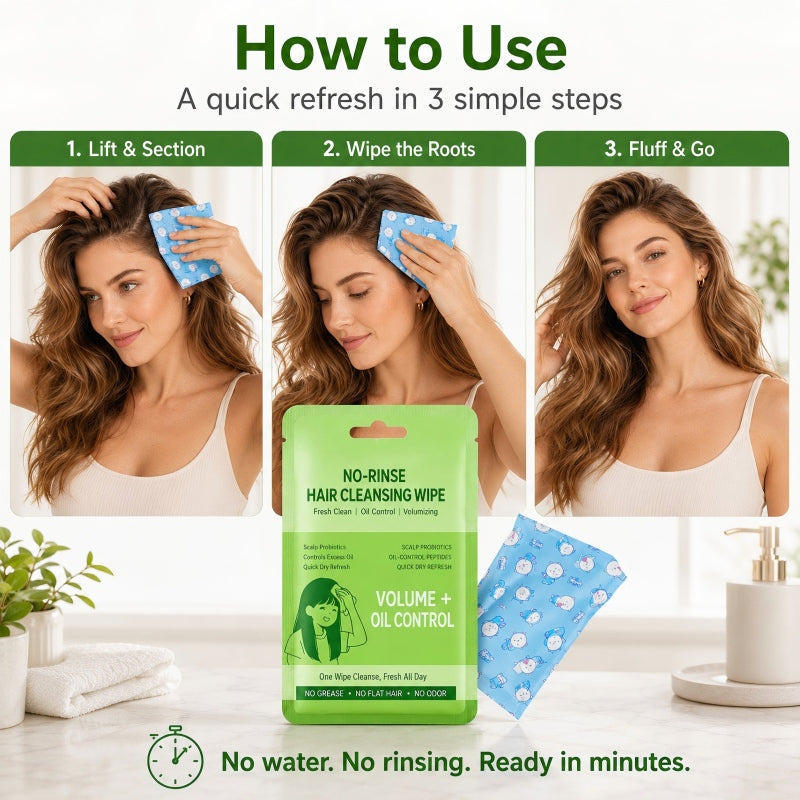 🥳2026 TOP PICK🥥 Waterless Hair Wipes – Oil-Control Peptides, Volumizes, No Rinse Needed – Compact & Lightweight – Perfect for On-the-Go! 🌸💨